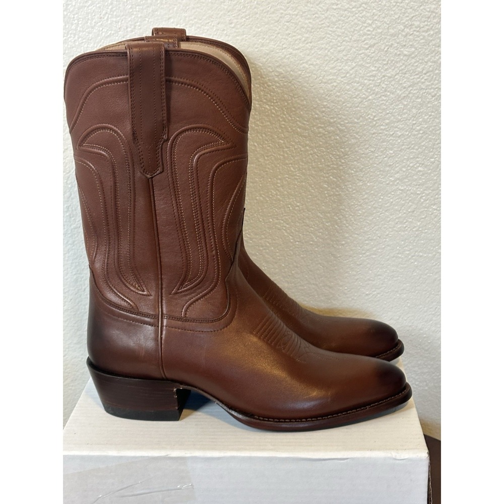 TECOVAS Size 10 B Women The Jamie Cowboy Hazelnut Brown Leather Western Boots